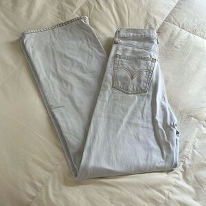 Levi’s ribcage high waist wide leg light wash denim 26x32
